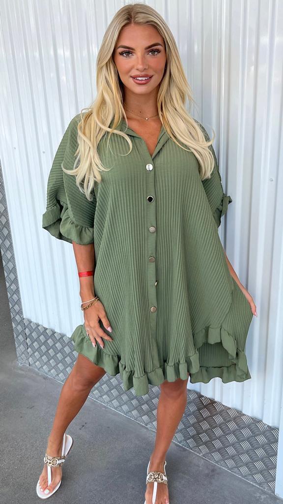 Ladies Casual Pleated Dress