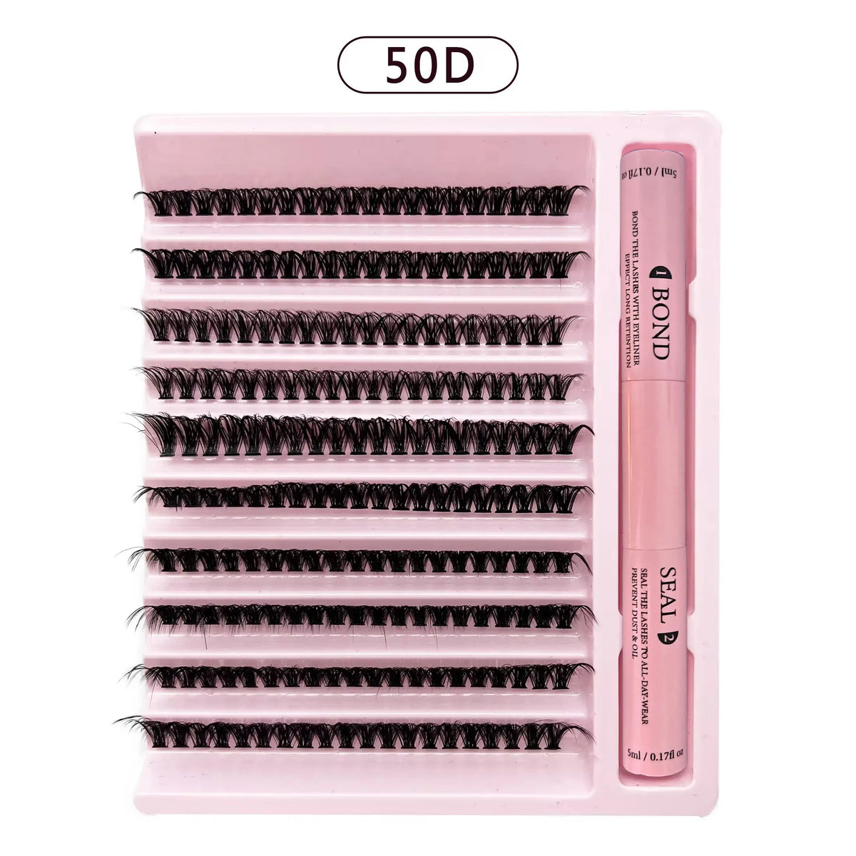 LASHVNNA Lash Clusters Kit With Waterproof Strong Hold DIY Lash Extension Kit Lash Bond And Seal And Eyelash Tweezers Makeup