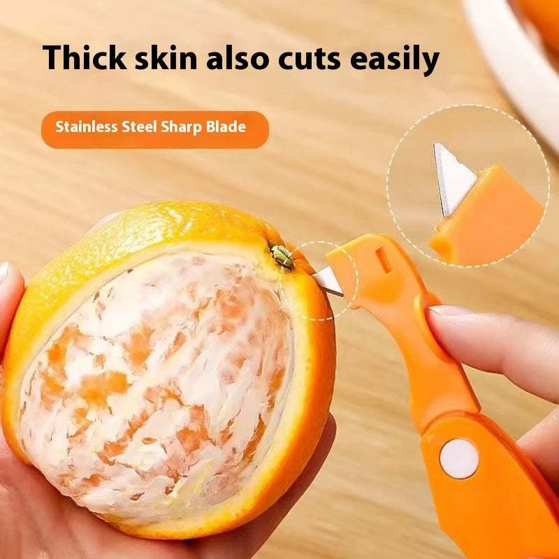 Orange/lemon/grapefruit Plastic Plastic Peeler, Creative Cutter With Folding Handle, Kitchen Fruit And Vegetable Gadget