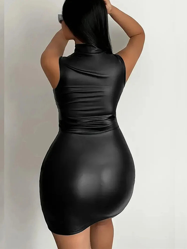 Women's leather Bodycon