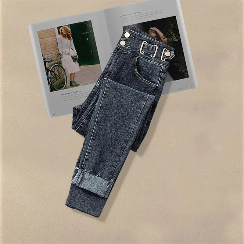 Korean Inspired Matching Set - Trendy Blouse & Slim Jeans