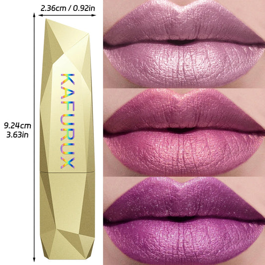 21Colors Bold & Intense Glitter Shiny Metallic Lipstick Pearlescent Lip Tint,Long Lasting Lip Senior Matte Lip Makeup Gifts for