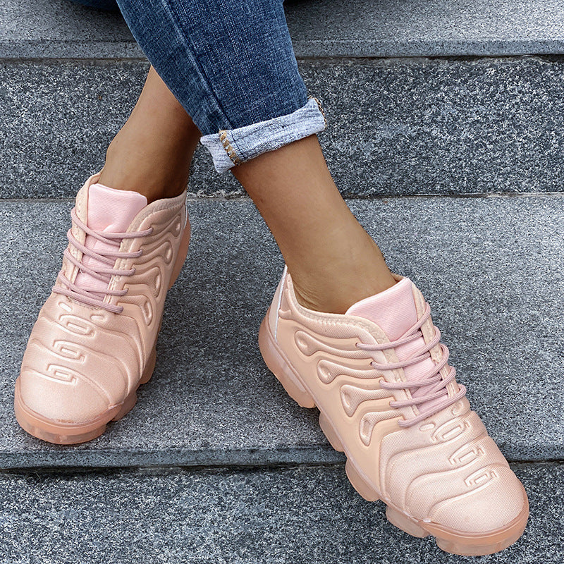 Air Cushion Bottom Increased Women's Shoes Tide Shoes Mesh Breathable Casual Sports Shoes