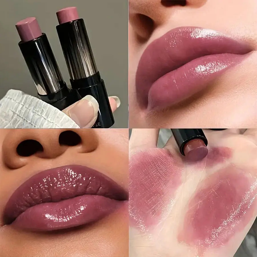 Lipstick Red Brown Lipstick Waterproof Moisturizing Mirror Lipstick Lip Gloss Natural Long-Lasting Makeup Valentine's Day Gift