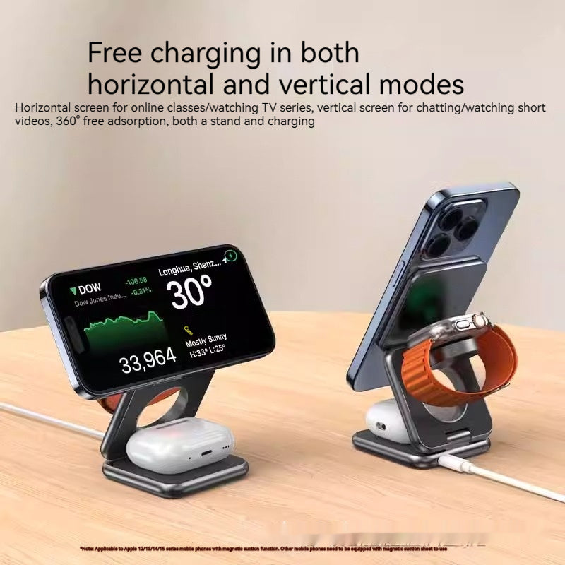 Foldable Magnetic Wireless Charger & Mobile Phone Holder
