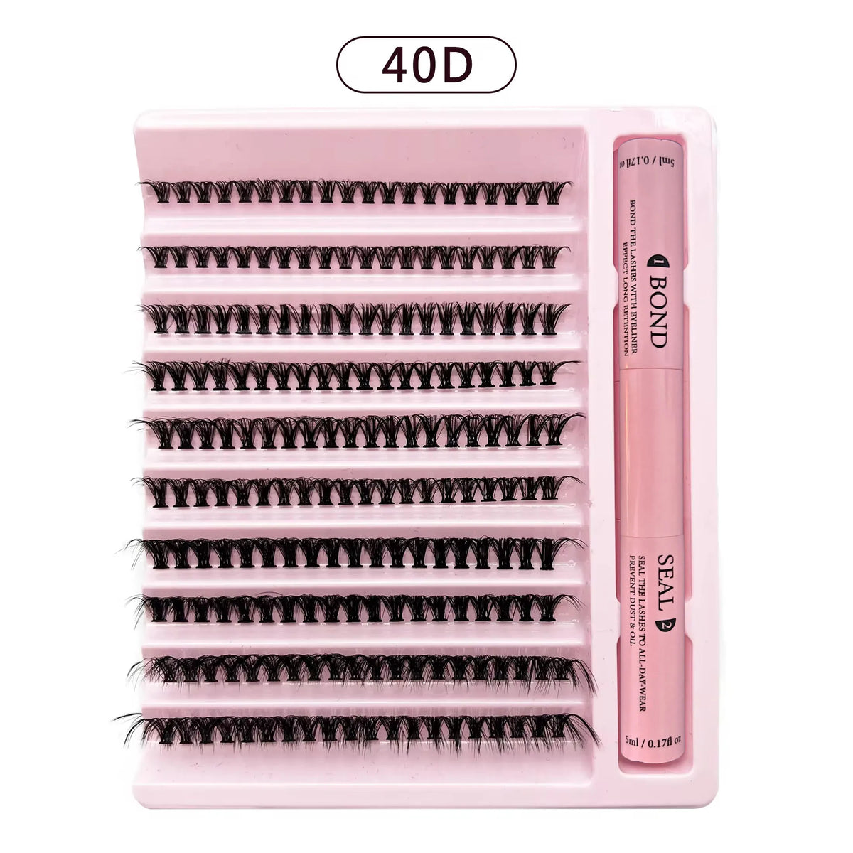 LASHVNNA Lash Clusters Kit With Waterproof Strong Hold DIY Lash Extension Kit Lash Bond And Seal And Eyelash Tweezers Makeup
