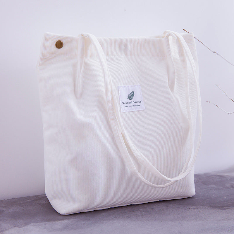 Stylish Folding Corduroy Shopping Bag