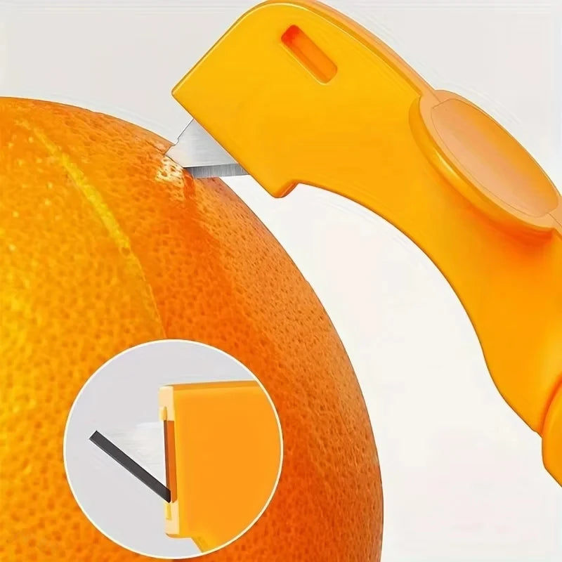 Orange/lemon/grapefruit Plastic Plastic Peeler, Creative Cutter With Folding Handle, Kitchen Fruit And Vegetable Gadget