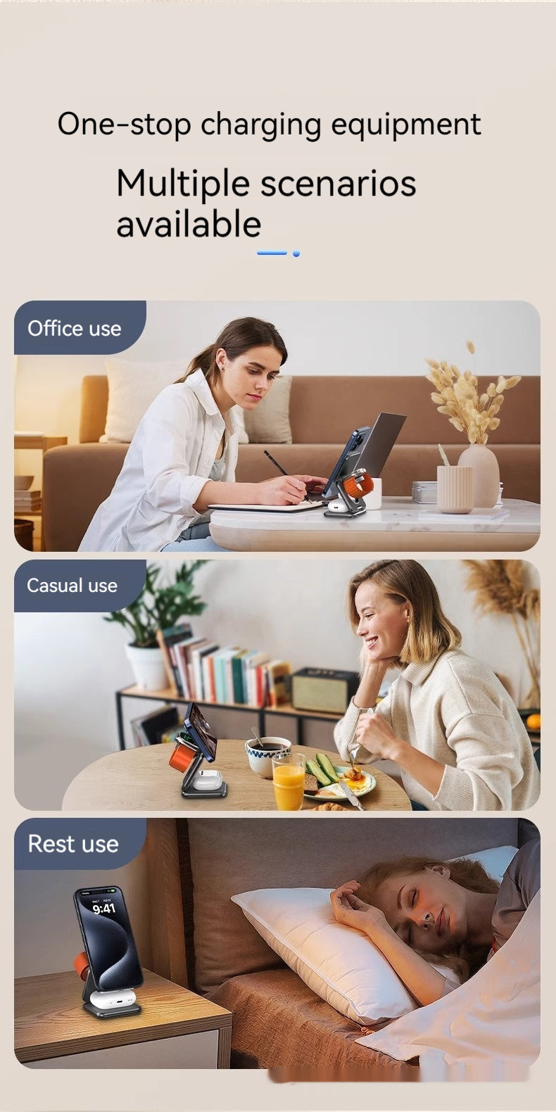 Foldable Magnetic Wireless Charger & Mobile Phone Holder