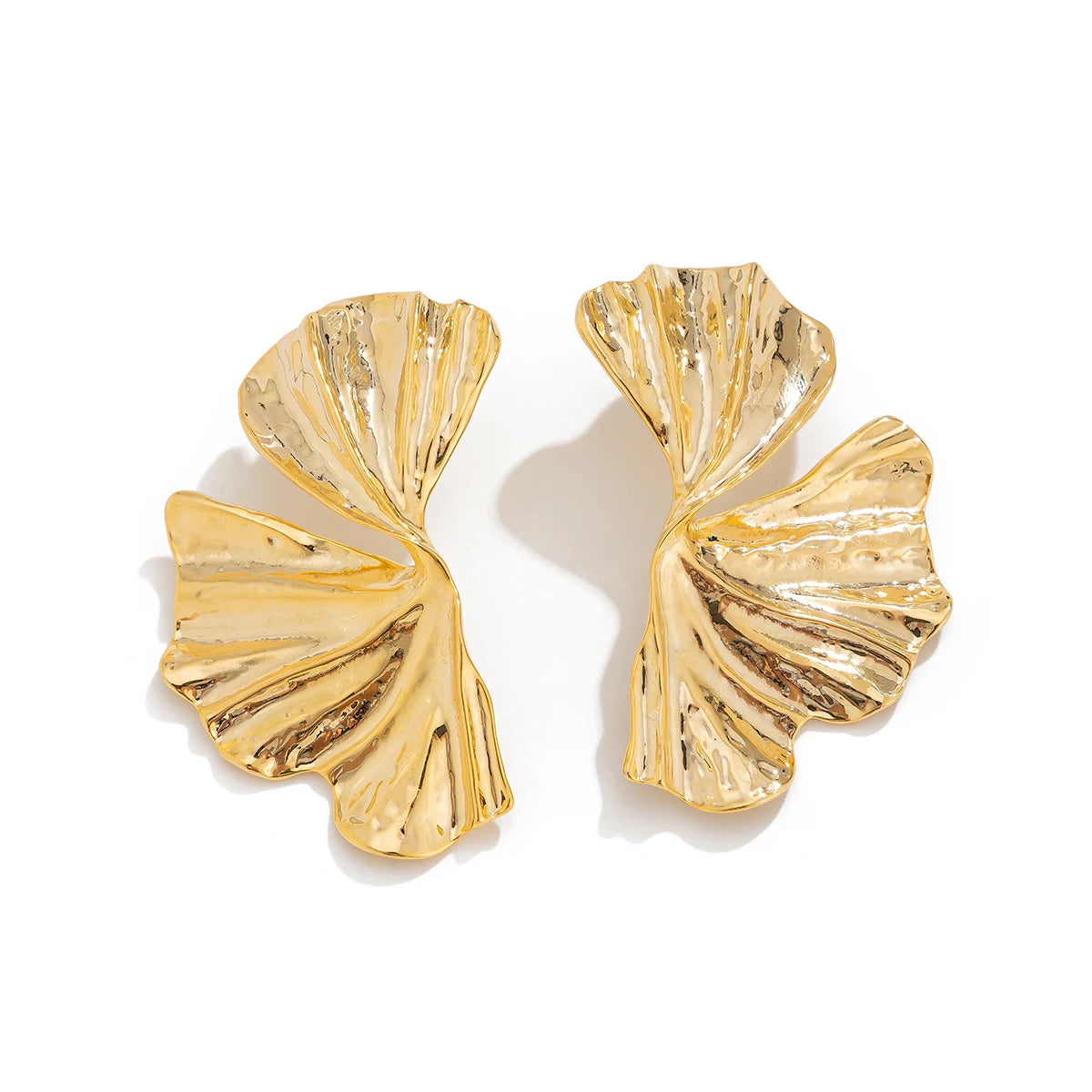 Ingemark Exaggerated Big Maple Leaf Stud Earrings for Women Punk Gold Color Geometric Petal Piercing Earrings Y2K Accessories