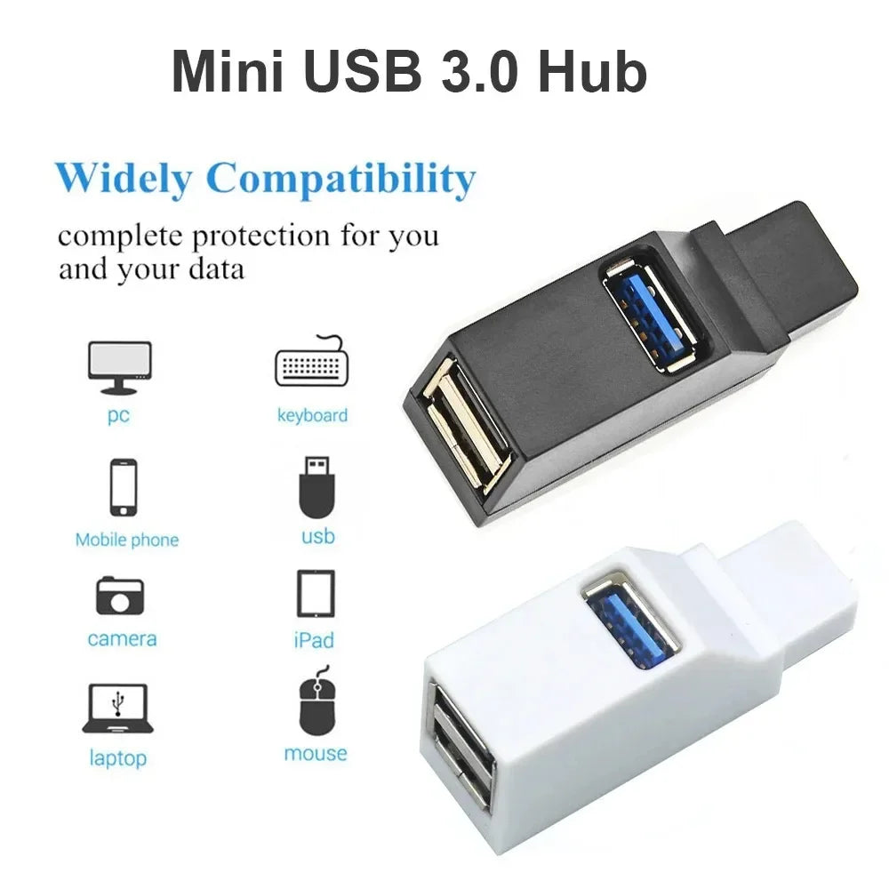 3-in-1 USB HUB USB 3.0 Adapter USB Docking Station USB Splitter Extender OTG Adapter 5Gbps High Speed for PC Laptop Macbook