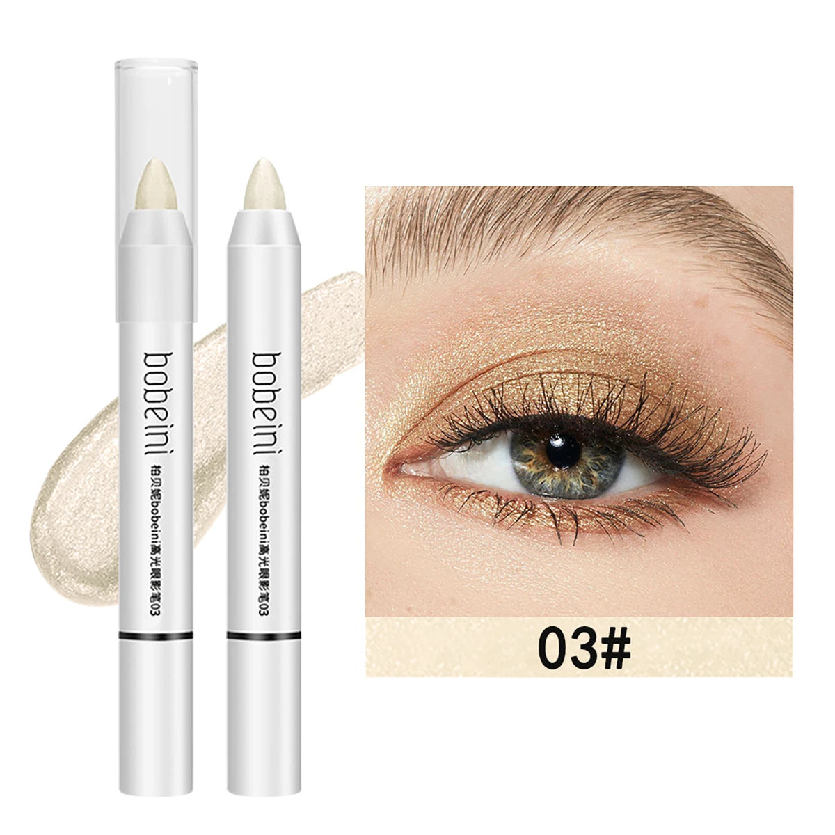 Eye Makeup Highlighter Pencil, Undereye Brightener Pencil, Dual-End Eye Shadow Stick, Smudge-Proof Eye Makeup