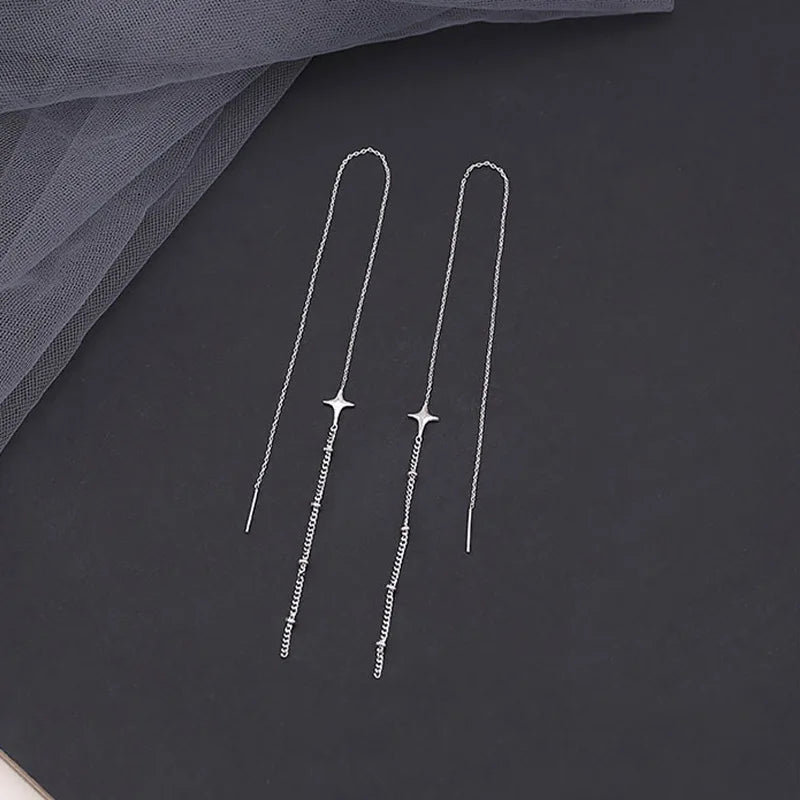 Exquisite Drop Ear Line Long Hanging Earrings For Women Zircon Crystal Bee Butterfly Flower Piercing Earing Accessories Jewelry