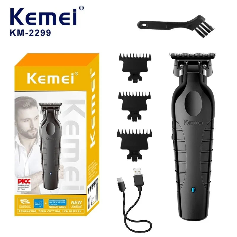 Kemei KM-2299 Men's Hair Clipper Professional Electric Hair Clipper USB Rechargeable Barber Trimmer Men's Electric Hair Clipper