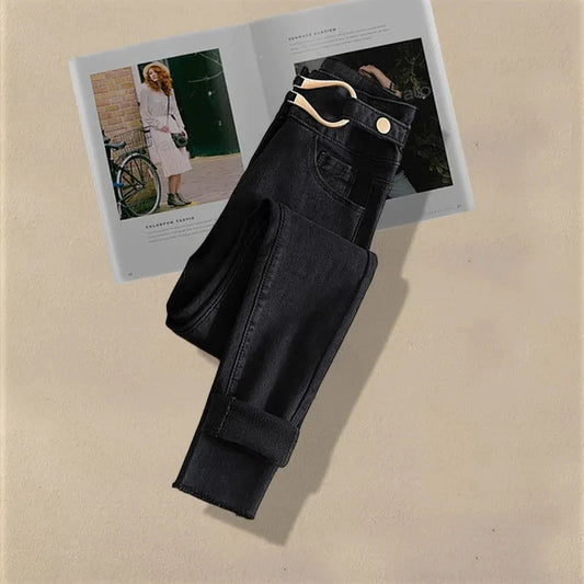 Korean Inspired Matching Set - Trendy Blouse & Slim Jeans