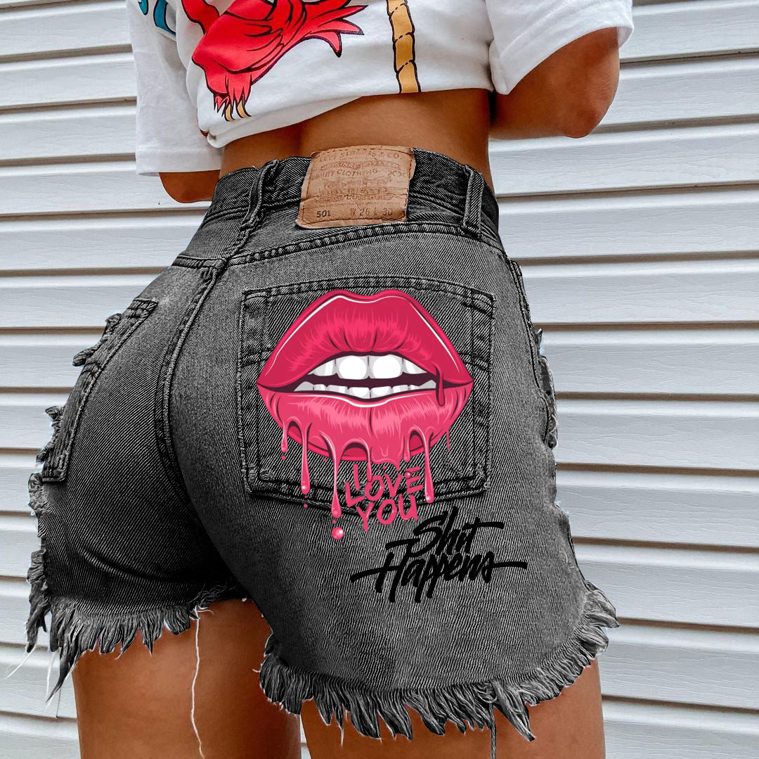 Outdoor Ripped Denim Shorts For Women