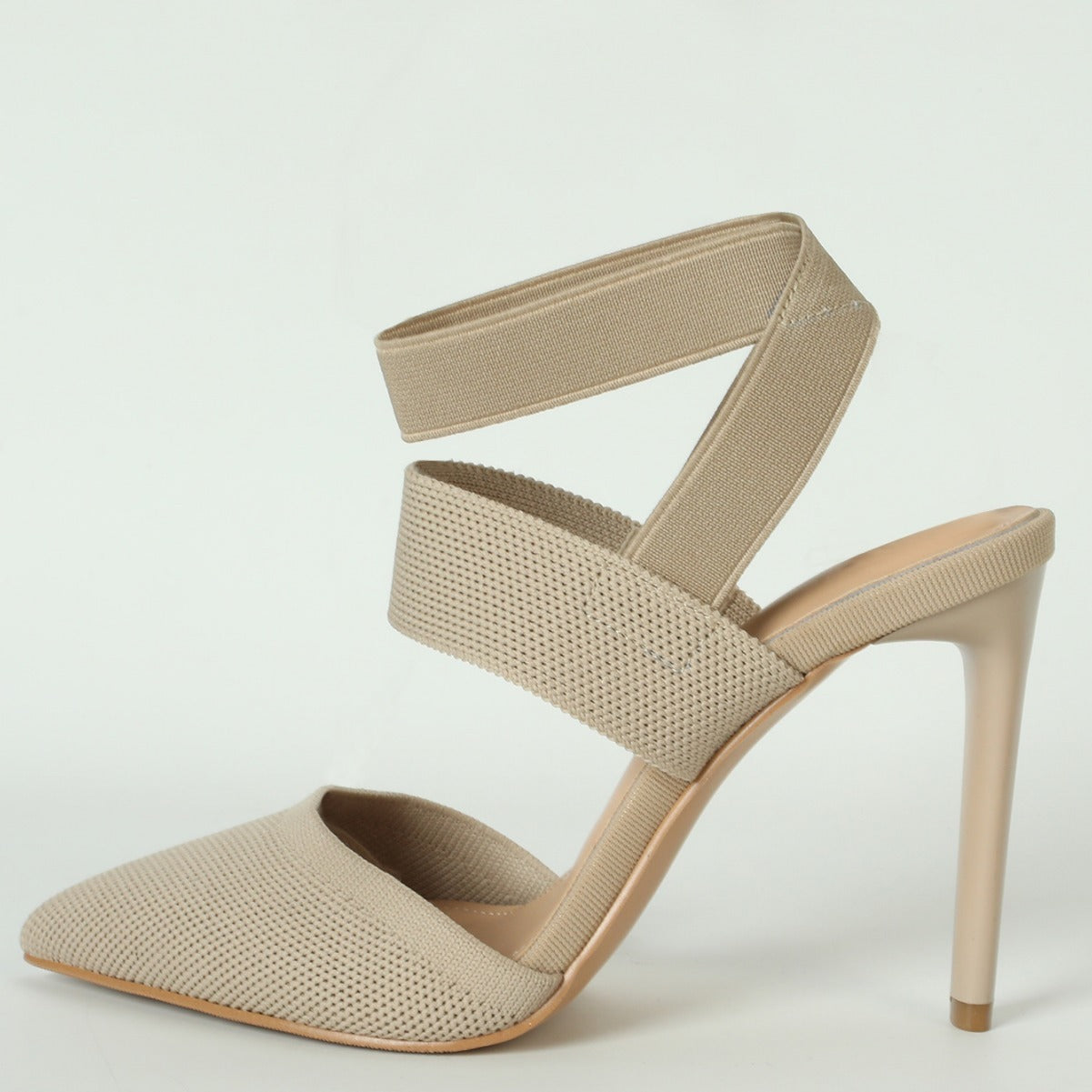 Women's Closed Toe Elastic Band High Heels